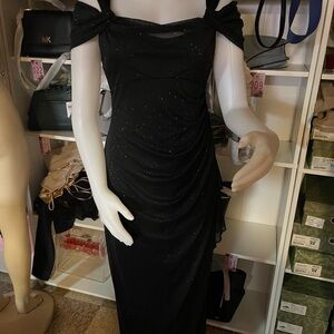 Alex Evenings Black Glitter Maxi Dress